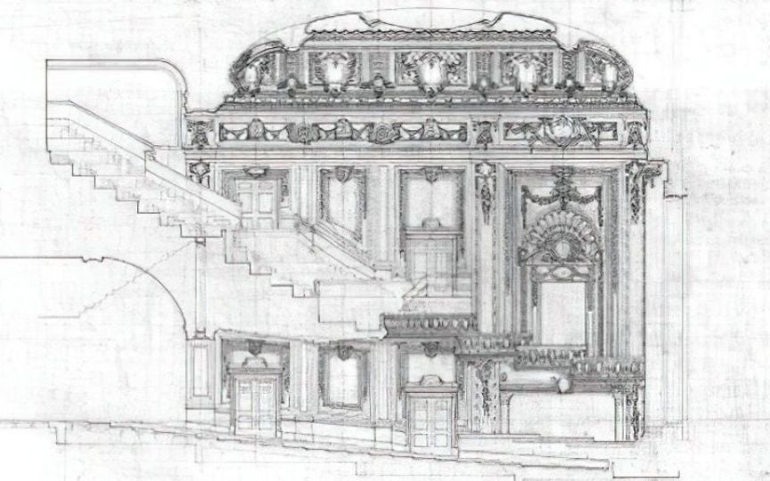 Original Drawing of Pantages Stage spotlight